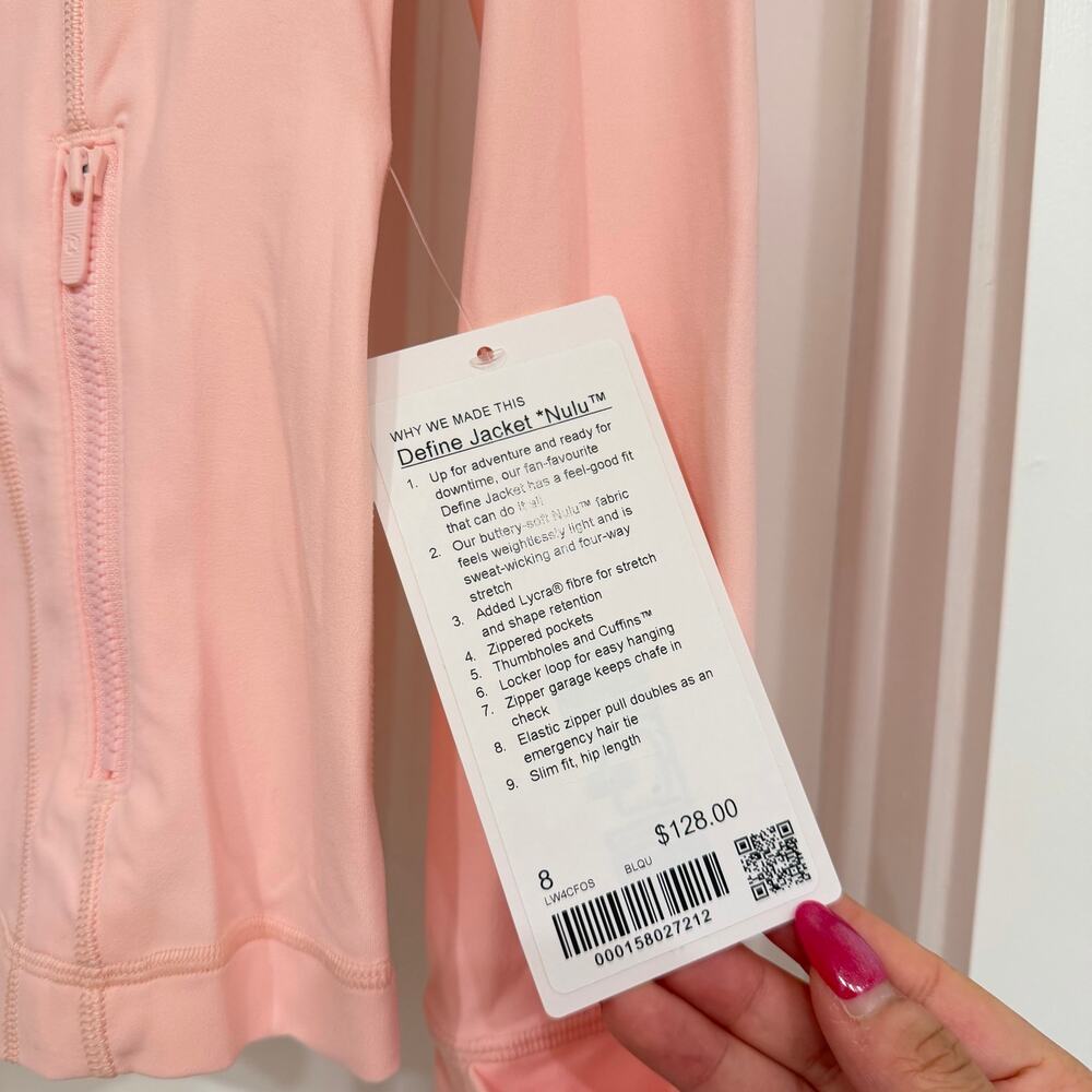 NWT Lululemon Define Jacket Nulu in Blush Quartz Size 8 - Picture 7 of 8